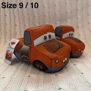 Disney Cars Tow Mater Slippers Size 9 10 Toddler Comfy Cozy Plushy Shoes NEW